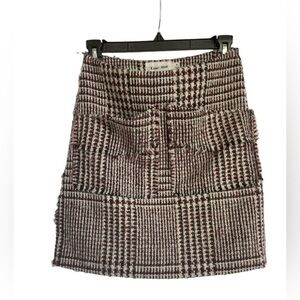 Revolve Line & Dot Thalia Skirt in Plum & Black Plaid Size Small